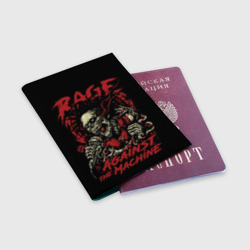 Обложка для паспорта матовая кожа Rage Against - skeleton - фото 2