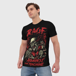 Мужская футболка 3D Rage Against - skeleton - фото 2