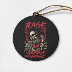 Деревянная игрушка круг Rage Against - skeleton