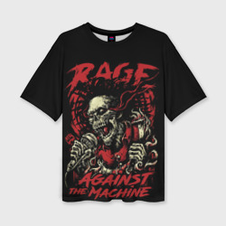 Женская футболка oversize 3D Rage Against - skeleton