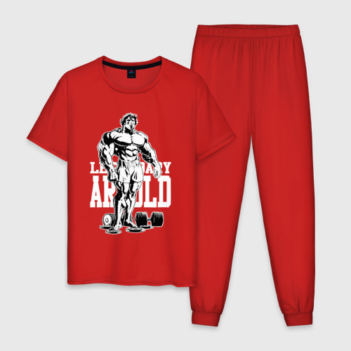 Мужская пижама хлопок с принтом Legendary Arnold - comix style, вид спереди #2