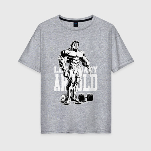 Женская футболка хлопок Oversize Legendary Arnold - comix style , цвет меланж