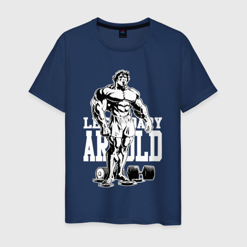 Мужская футболка из хлопка с принтом Legendary Arnold - comix style, вид спереди №1