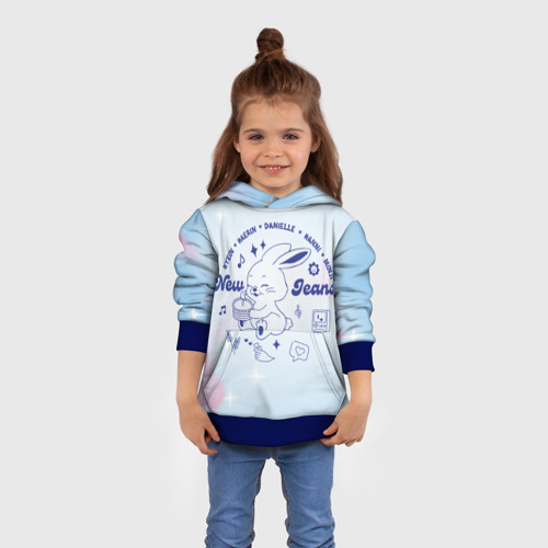 Детская толстовка 3D Newjeans bunny, цвет синий - фото 4