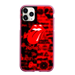 Чехол для iPhone 11 Pro Max матовый Rolling Stones logo групп