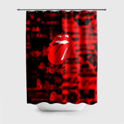 Штора 3D для ванной Rolling Stones logo групп