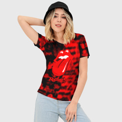 Женская футболка 3D Slim Rolling Stones logo групп - фото 2