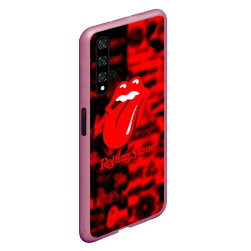 Чехол для Honor 20 Rolling Stones logo групп, цвет малиновый - фото 3