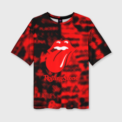 Женская футболка oversize 3D Rolling Stones logo групп