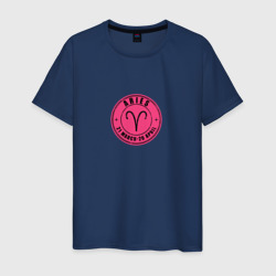 Мужская футболка хлопок Овен розовый Aries