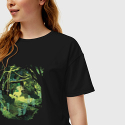 Женская футболка хлопок Oversize Лес принцессы Мононоке - фото 2