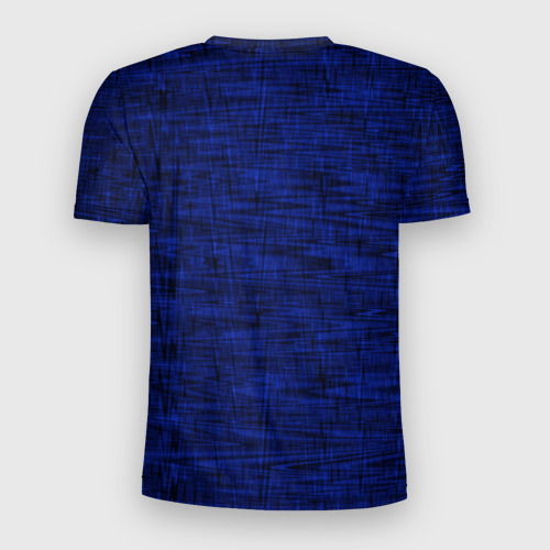 Мужская футболка 3D Slim с принтом Тёмно-синий текстура, вид сзади #1