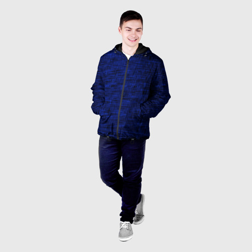 Мужская куртка 3D с принтом Тёмно-синий текстура, фото на моделе #1