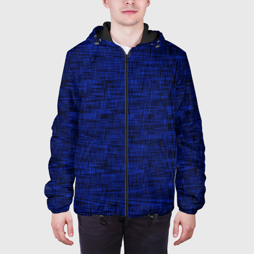 Мужская куртка 3D с принтом Тёмно-синий текстура, вид сбоку #3