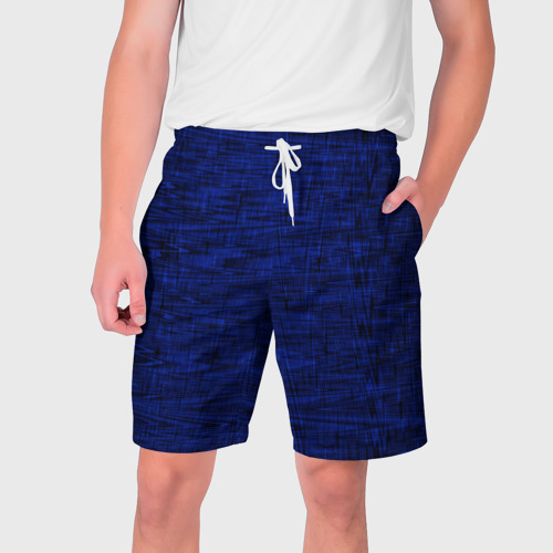 Мужские шорты 3D с принтом Тёмно-синий текстура, вид спереди #2