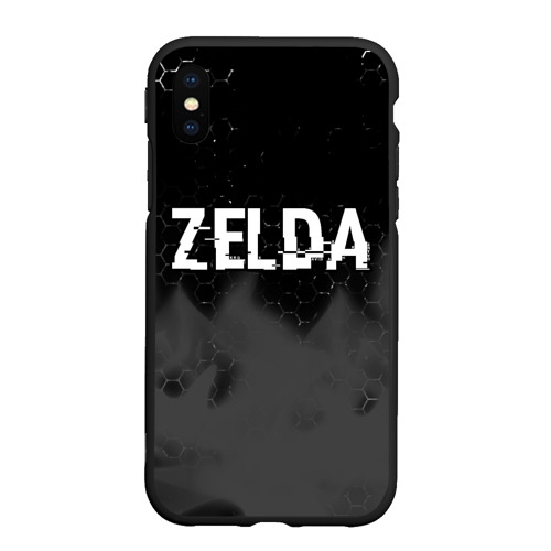 Чехол для iPhone XS Max матовый Zelda glitch на темном фоне посередине