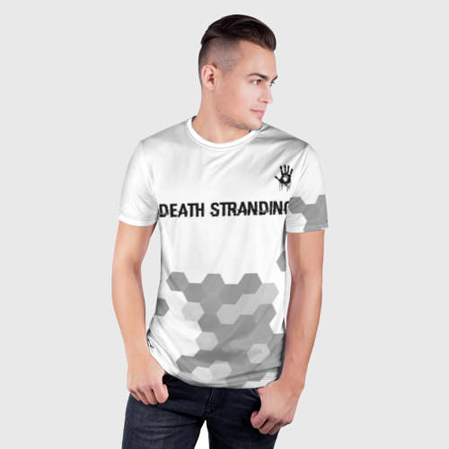 Мужская футболка 3D Slim Death Stranding glitch на светлом фоне посередине, цвет 3D печать - фото 3