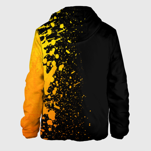 Мужская куртка 3D с принтом Rainbow Six - gold gradient по-вертикали, вид сзади #1