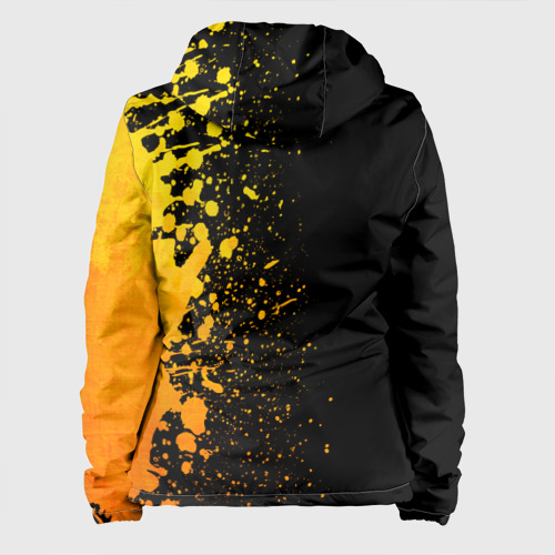 Женская куртка 3D с принтом Rainbow Six - gold gradient по-вертикали, вид сзади #1