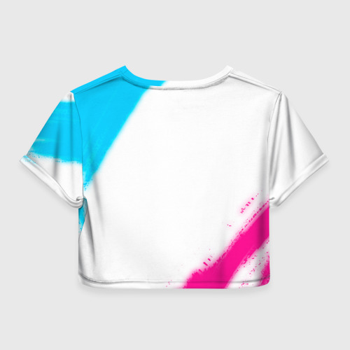 Женская футболка Crop-top 3D Gears of War neon gradient style, цвет 3D печать - фото 2