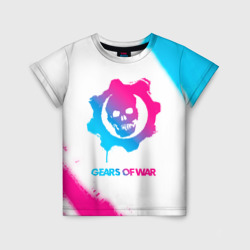 Детская футболка 3D Gears of War neon gradient style