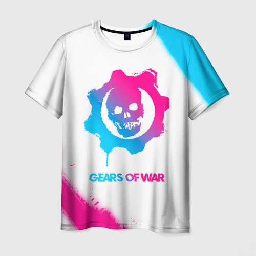 Мужская футболка 3D Gears of War neon gradient style, цвет 3D печать