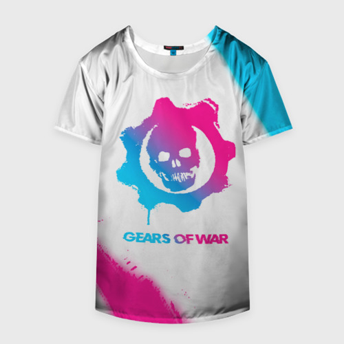 Накидка на куртку 3D Gears of War neon gradient style, цвет 3D печать - фото 4