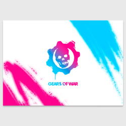 Поздравительная открытка Gears of War neon gradient style