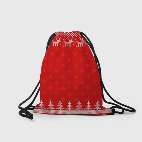 Рюкзак-мешок 3D Новогодняя Арина: свитер с оленями - фото 2