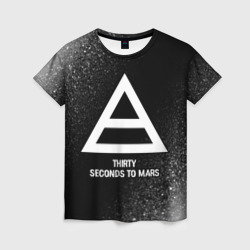 Thirty Seconds to Mars glitch на темном фоне – Женская футболка 3D с принтом купить со скидкой в -26%