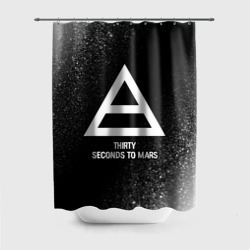Штора 3D для ванной Thirty Seconds to Mars glitch на темном фоне