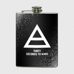 Фляга Thirty Seconds to Mars glitch на темном фоне