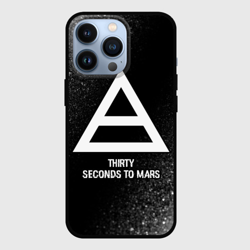 Чехол для iPhone 13 Pro Thirty Seconds to Mars glitch на темном фоне