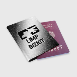 Обложка для паспорта матовая кожа Limp Bizkit glitch на светлом фоне - фото 2