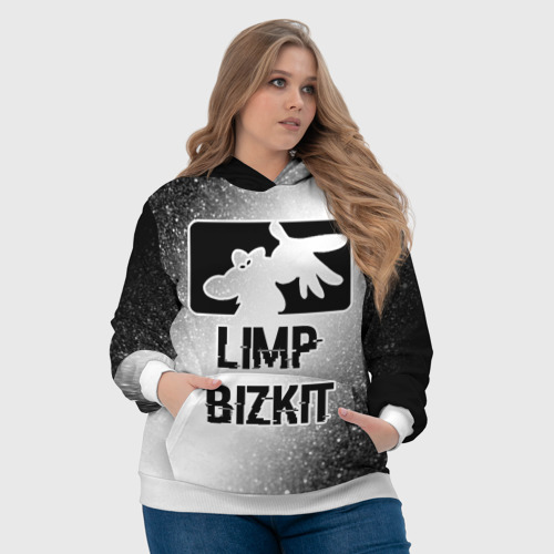 Женская толстовка 3D Limp Bizkit glitch на светлом фоне, цвет 3D печать - фото 6