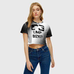 Женская футболка Crop-top 3D Limp Bizkit glitch на светлом фоне - фото 2