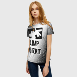 Женская футболка 3D Limp Bizkit glitch на светлом фоне - фото 2