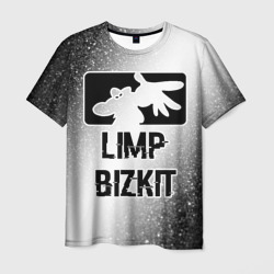 Мужская футболка 3D Limp Bizkit glitch на светлом фоне