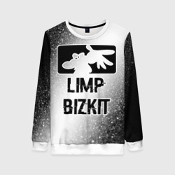 Женский свитшот 3D Limp Bizkit glitch на светлом фоне