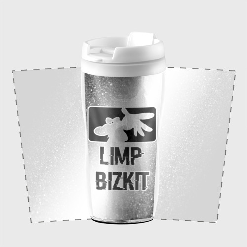 Термокружка-непроливайка Limp Bizkit glitch на светлом фоне - фото 2