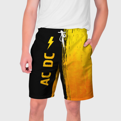 Мужские шорты 3D AC DC - gold gradient по-вертикали, цвет 3D печать