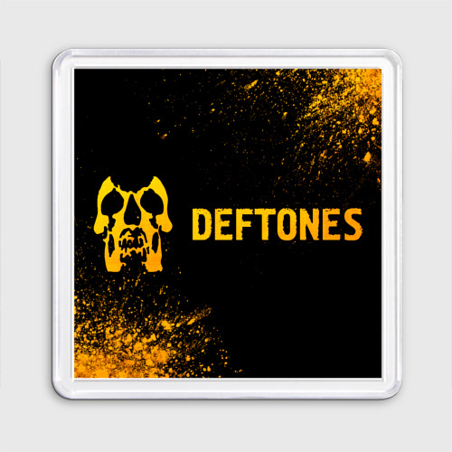 Магнит 55*55 Deftones - gold gradient по-горизонтали