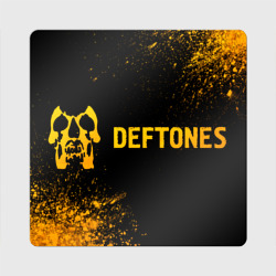 Магнит виниловый Квадрат Deftones - gold gradient по-горизонтали