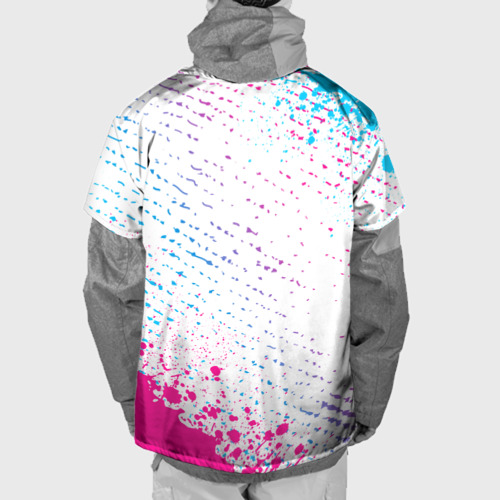 Накидка на куртку 3D Hollywood Undead neon gradient style вертикально, цвет 3D печать - фото 2