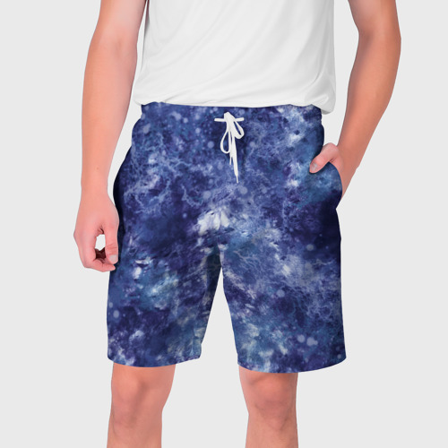 Мужские шорты 3D с принтом Абстракция - sea blue, вид спереди #2