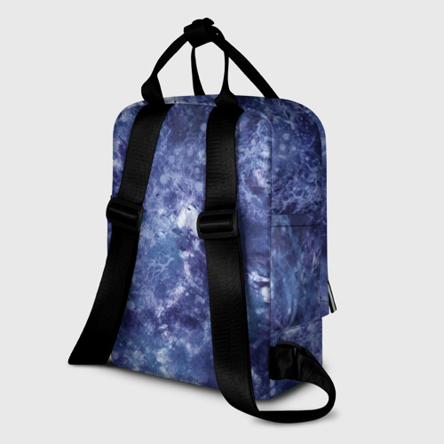 Женский рюкзак 3D с принтом Абстракция - sea blue, вид сзади #1