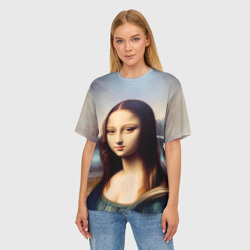 Женская футболка oversize 3D Ai art- азиатская Мона Лиза - фото 2