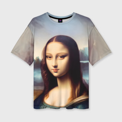 Женская футболка oversize 3D Ai art- азиатская Мона Лиза