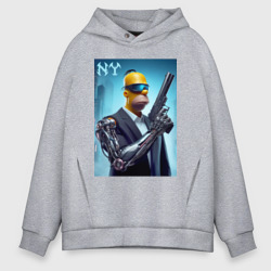 Мужское худи Oversize хлопок Homer Simpson is a gangster from New York - ai art