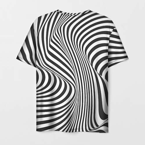 Мужская футболка 3D Чёрно белый портрет девушки оптическая иллюзия , цвет 3D печать - фото 2